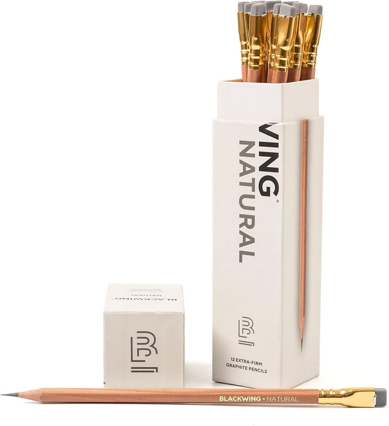 Blackwing Natural Pencils - 12 Count, Nautral Wood Design, Premium Japanese Graphite, Long lasting Extra-Firm Lead - Image 1
